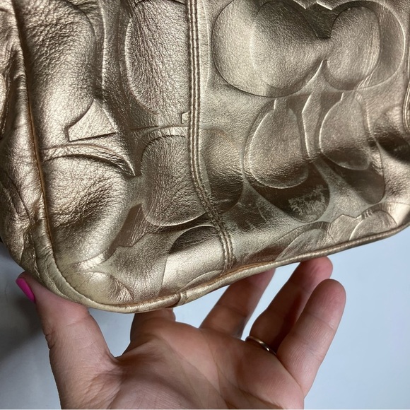 Coach gold zip top shoulder bag 12” x 9” x 4” - Picture 3 of 16